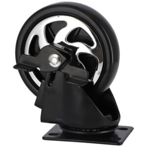 Black & Chrome Swivel Caster with Brake 5”x1-1/4”