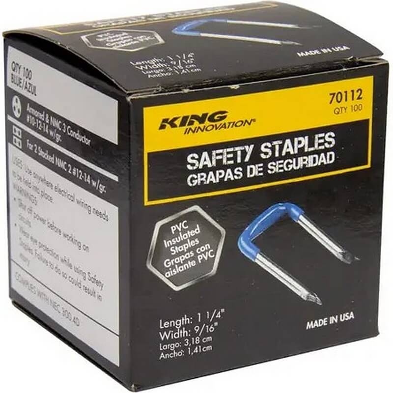 Gardner Bender Blue Insulated Staples 1-1/4 x 9/16 inch 100 pk