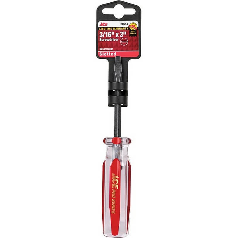 Ace Slotted Screwdriver 3/16 x 3 inch
