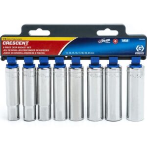Crescent 6 Point Deep Socket Set 1/2 inch 8 Ct