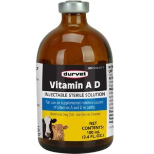 Durvet Vitamin A & D Injectable Sterile Solution 100 ml