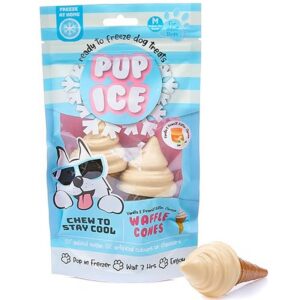 Pup Ice Waffle Cones Vanilla & Peanut Butter Flavor Dog Treats 2pk