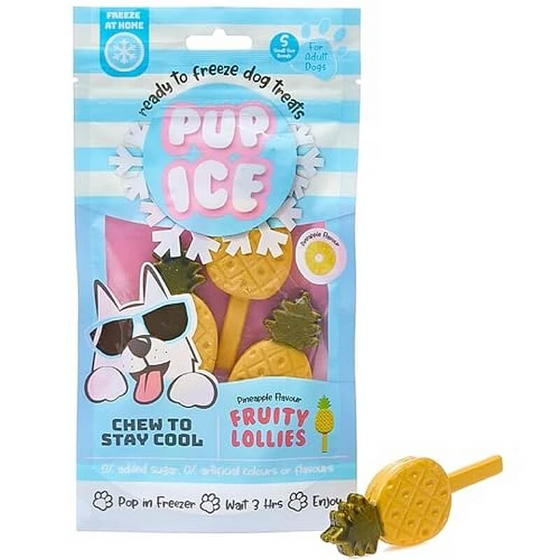 Pup Ice Fruity Lollies Pineapple Flavor Dog Treats 3 pk