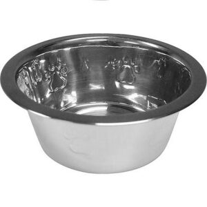 Stainless Steel Embossed Pet Bowl 1 qt