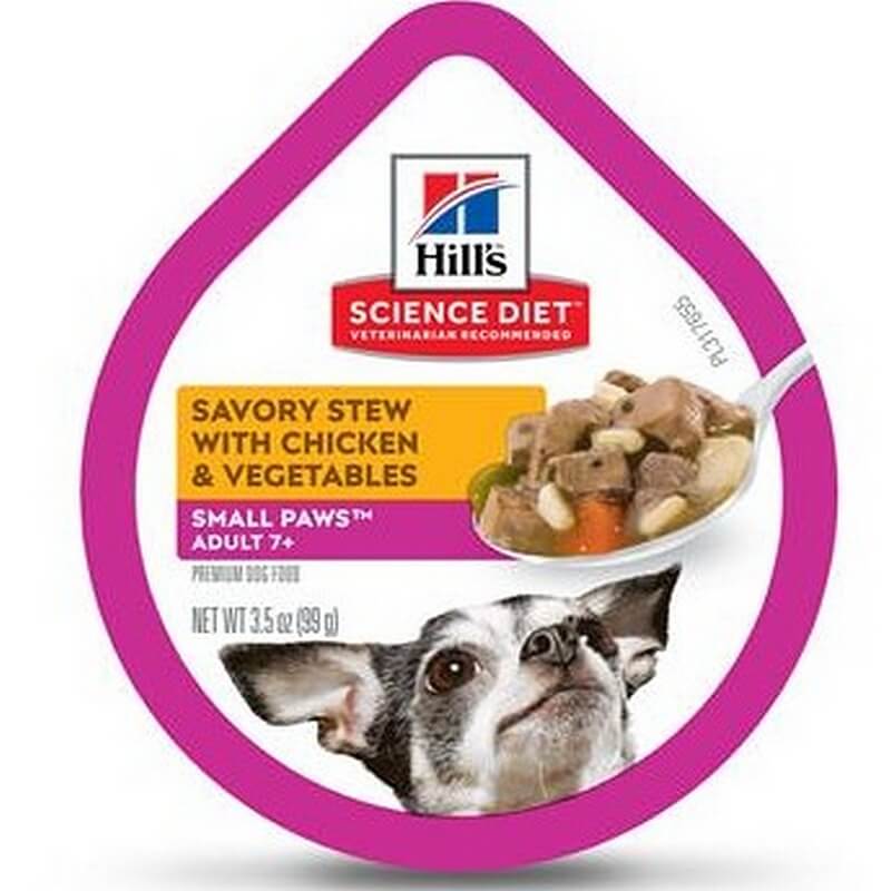 Hill’s Science Diet Adult 7+ Small Paws Savory Chicken & Vegetable Stew Wet Dog Food 3.5 oz