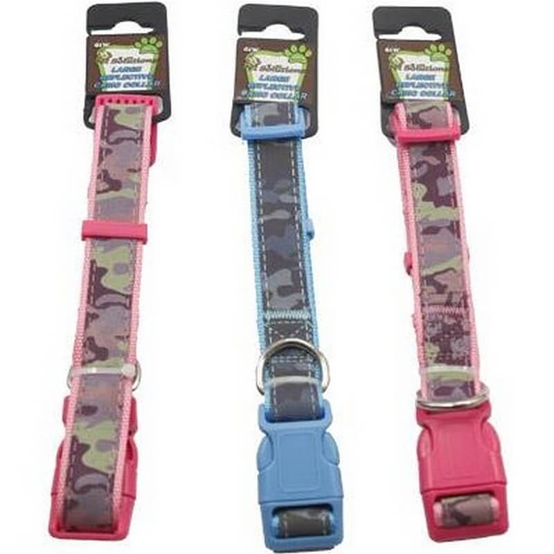 Large Reflective Camo Dog Collar 15-22”