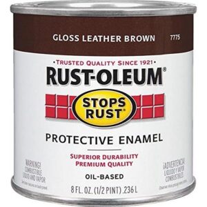 Rust-Oleum Stops Rust Oil-Based Protective Enamel Gloss Leather Brown Paint 8 oz