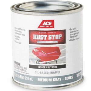 Ace Rust Stop Indoor & Outdoor Rust Prevention Gloss Medium Gray Paint 1/2pt