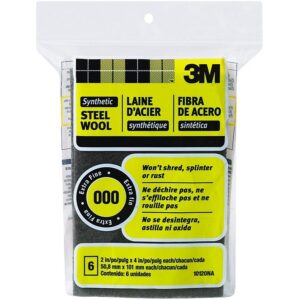 3M #000 Ultra Fine Synthetic Steel Wool Pads 6pk
