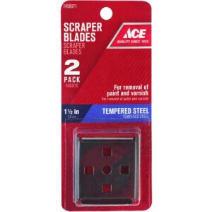 Ace Wide Tempered Steel 4-Edge Scraper Blades 1-1-2 2pk