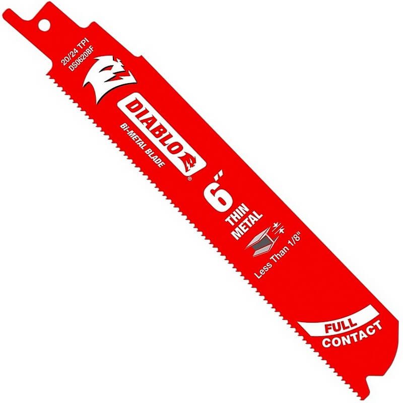 Diablo Bi-Metal Thin Metal Reciprocating Saw Blade 20/24TPI 6” 2 pk