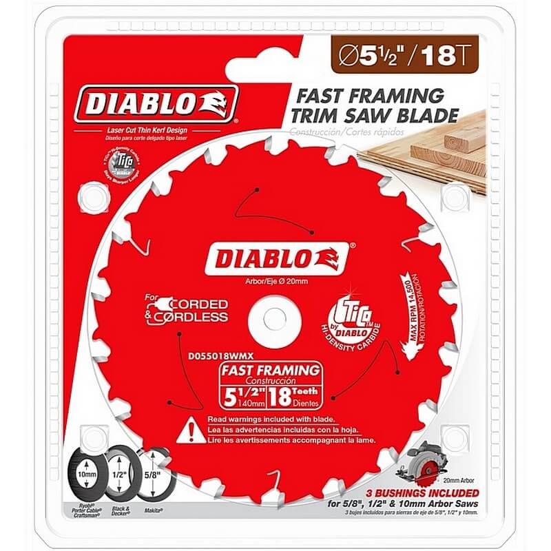 Diablo Fast Framing Circular Saw Blade 18T 5-1/2″
