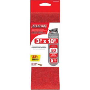 Diablo Sanding Belts 80 Grit 3"x18" 5 Ct