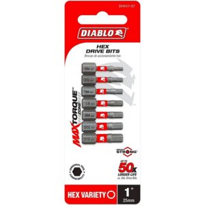 Diablo Hex Drive Bit Set 1" 7 Ct