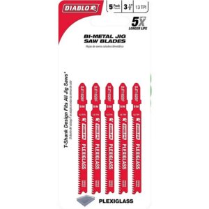 Diablo Bi-Metal Plexiglass Jig Saw Blade 13TPI 3-5/8" 5 Ct