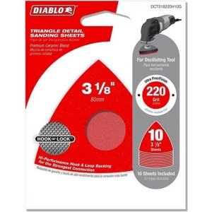 Diablo Triangle Sanding Sheet 220 Grit 3-1/8″ 10 Ct