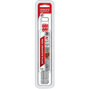 Diablo SPEEDemon Red Granite Carbide Tipped Hammer Drill Bit 3/16”x4”x6” 5 pk