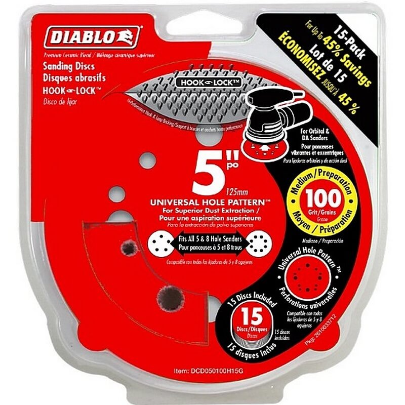 Diablo Sanding Disc 100 Grit 5″ 15 Ct