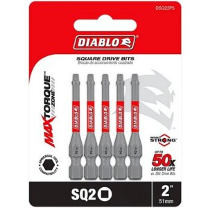 Diablo Square Driver Bits #2x2" 5 Ct