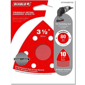 Diablo Triangle Sanding Sheets 80 Grit 3-3/4" 10 Ct