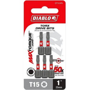 Diablo Torx Drive Bits #15×1” 5 pk
