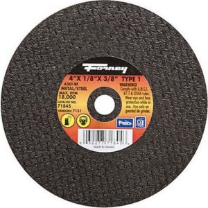 Forney 71845 Type 1 Metal Cut-Off Wheel 4”x1/8”x3/8”