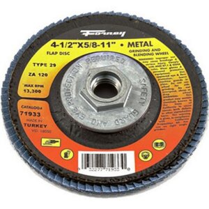 Forney 7193 Type 29 Blue Zirconia Flap Disc 120 Grit 4-1/2”x5/8-11”