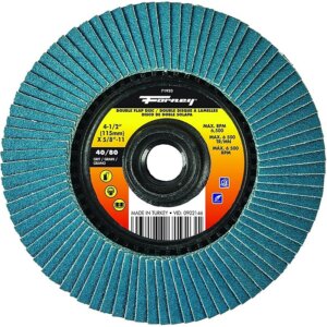 Forney 71923 Spin-On Type 29 Double-Sided Flap Disc 40/80 Grit 4-1/2”x5/8”-11