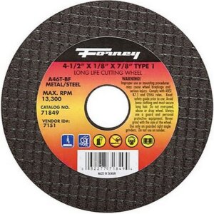 Forney 71849 Type 1 Metal Cut-Off Wheel 4-1/2”x1/8”x7/8”