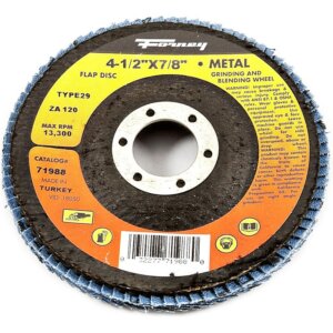 Forney 71986 Type 29 Blue Zirconia Flap Disc 4-1/2”x7/8”
