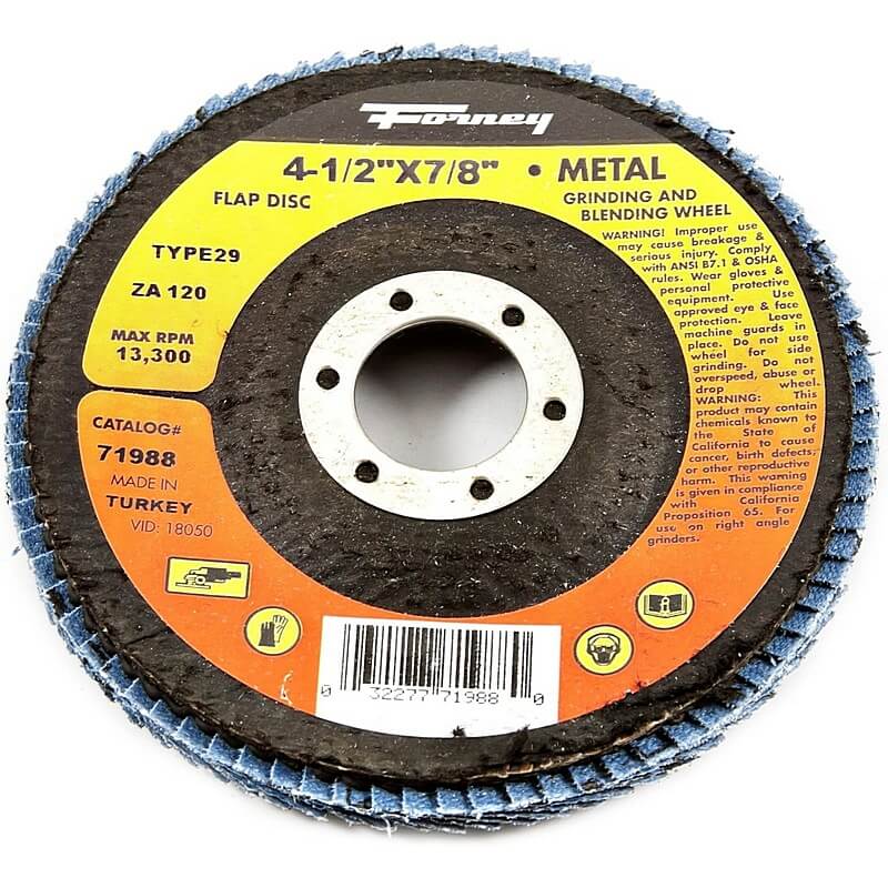 Forney 71986 Type 29 Blue Zirconia Flap Disc 4-1/2”x7/8”