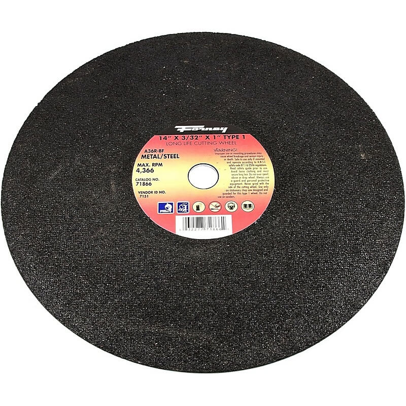 Forney 71866 Type 1 Metal Cut-Off Wheel 14”x3/32”x1”