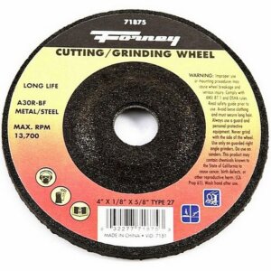 Forney 71875 Type 27 Metal Cut-Off Wheel 4”x1/8”x5/8”