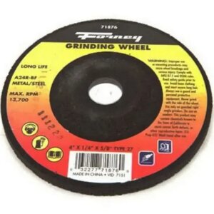 Forney 71876 Type 27 Metal Grinding Wheel 4”x1/4”x5/8”