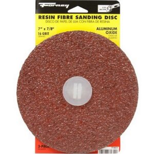 Forney Aluminum Oxide Fibre Sanding Disc 16 Grit 7″ 3 Ct
