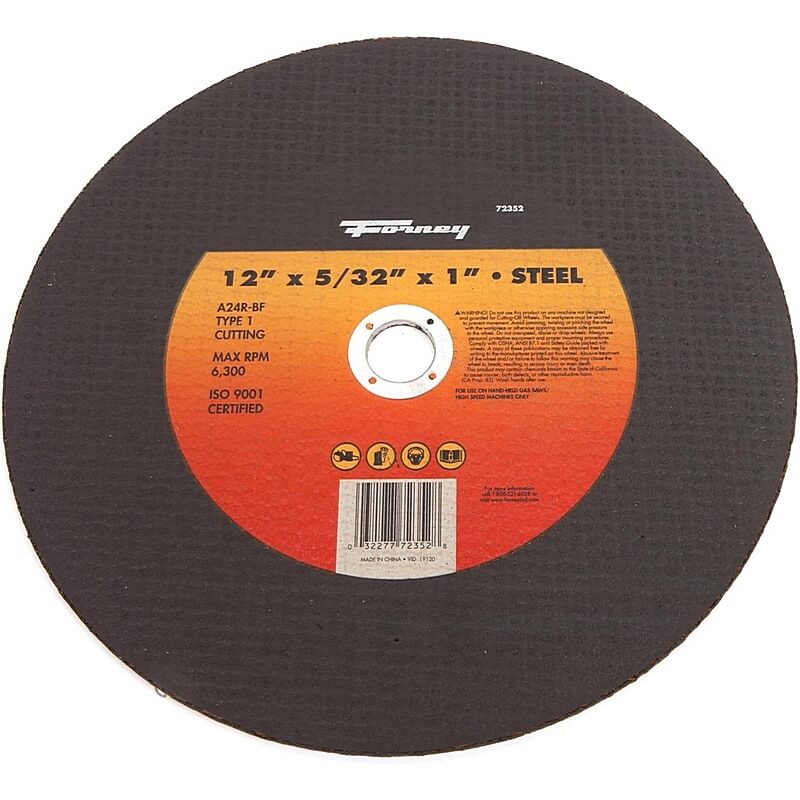 Forney 72352 Type 1 Metal Cutting Wheel 12”x5/32”x1”