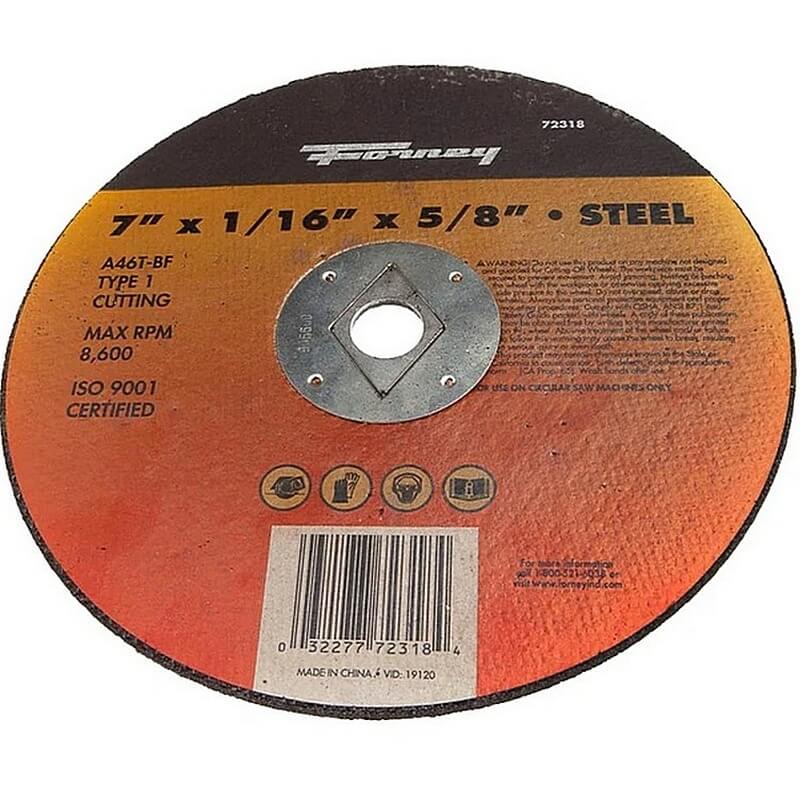 Forney 72318 Type 1 Metal Cut-Off Wheel 7”x1/16”x5/8”