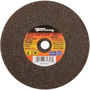 Forney Type 1 Steel Cutting Wheel 4”x1/32”x3/8”
