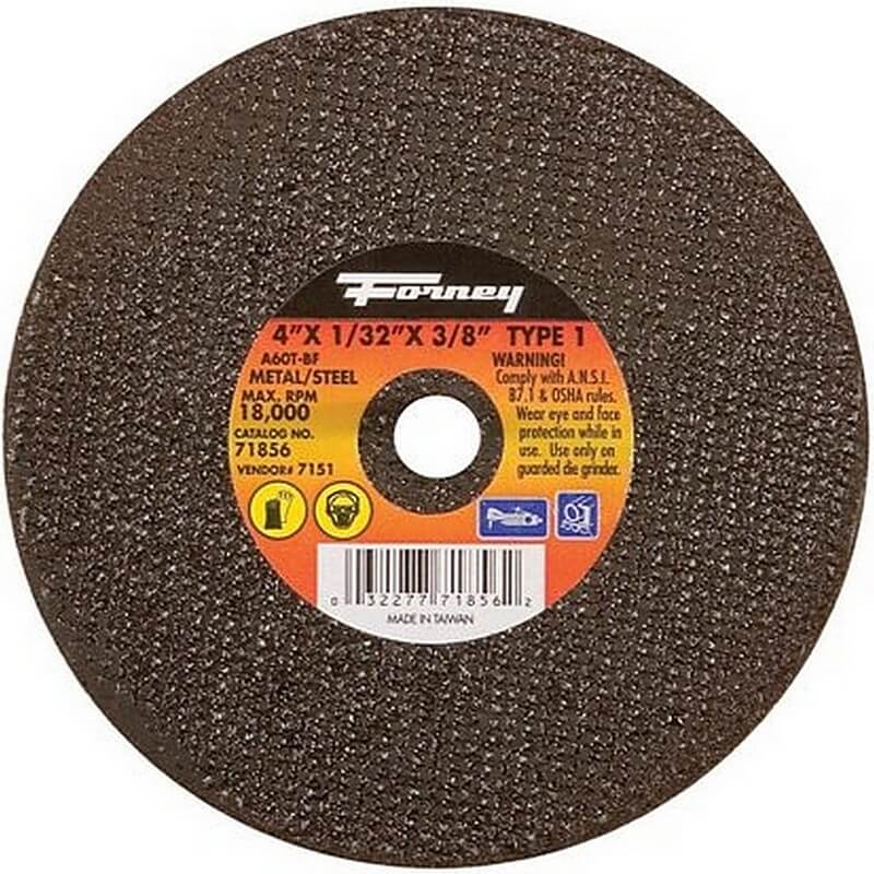 Forney Type 1 Steel Cutting Wheel 4”x1/32”x3/8”