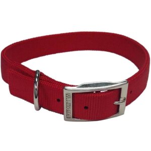 Valhoma Double Layered Red Nylon Dog Collar 22”