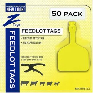 Z-Tag Blank Yellow Feedlot Tags 50 Ct
