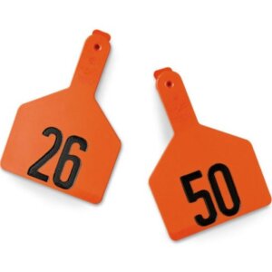 Z-Tag Orange Cow Tags 26-50