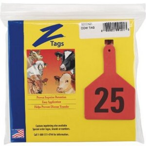 Z-Tag Cow Tags Red 1-25