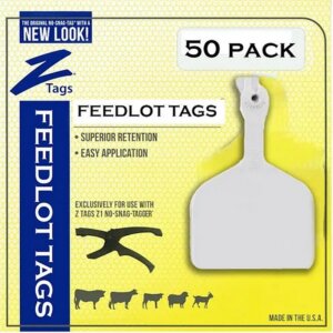 Z-Tag Blank White Feedlot Tags 50 Ct