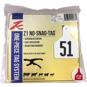 Z-Tag White Calf Tags 51-75