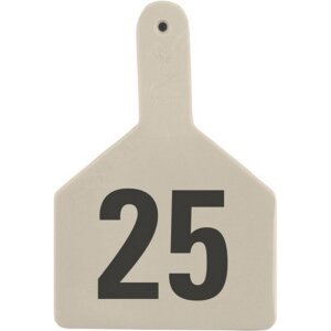 Z1 No Snag White Cow Tags 1-25