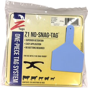 Z1 No Snag Blank Cow Tag Blue 25 Ct