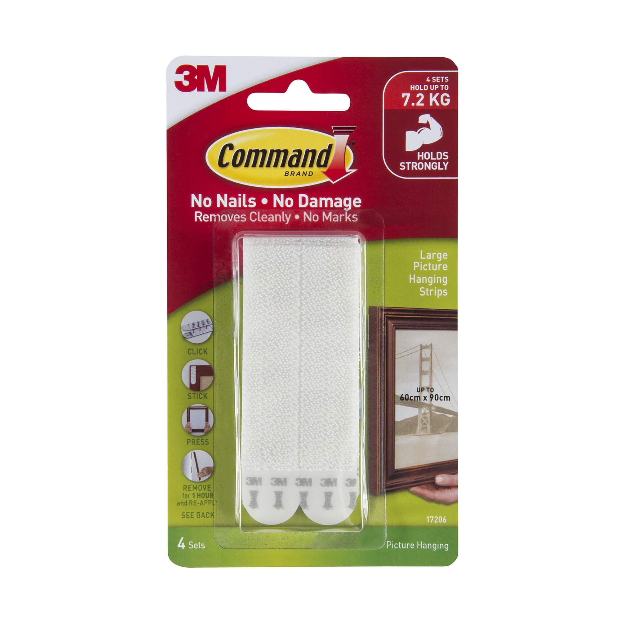 3M Command Large White Picture Hanging Strips 4 pk