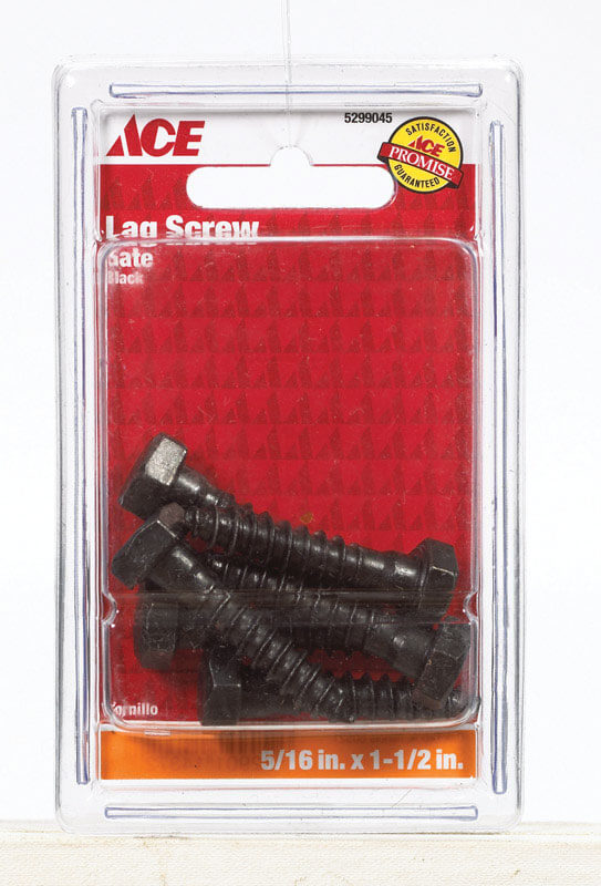 Ace Black Steel Lag Screws 5/16” x 1-1/2” 6 pk