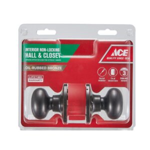 Ace Colonial Knob Oil-Rubbed Bronze Passage Door Knob 1-3/4”